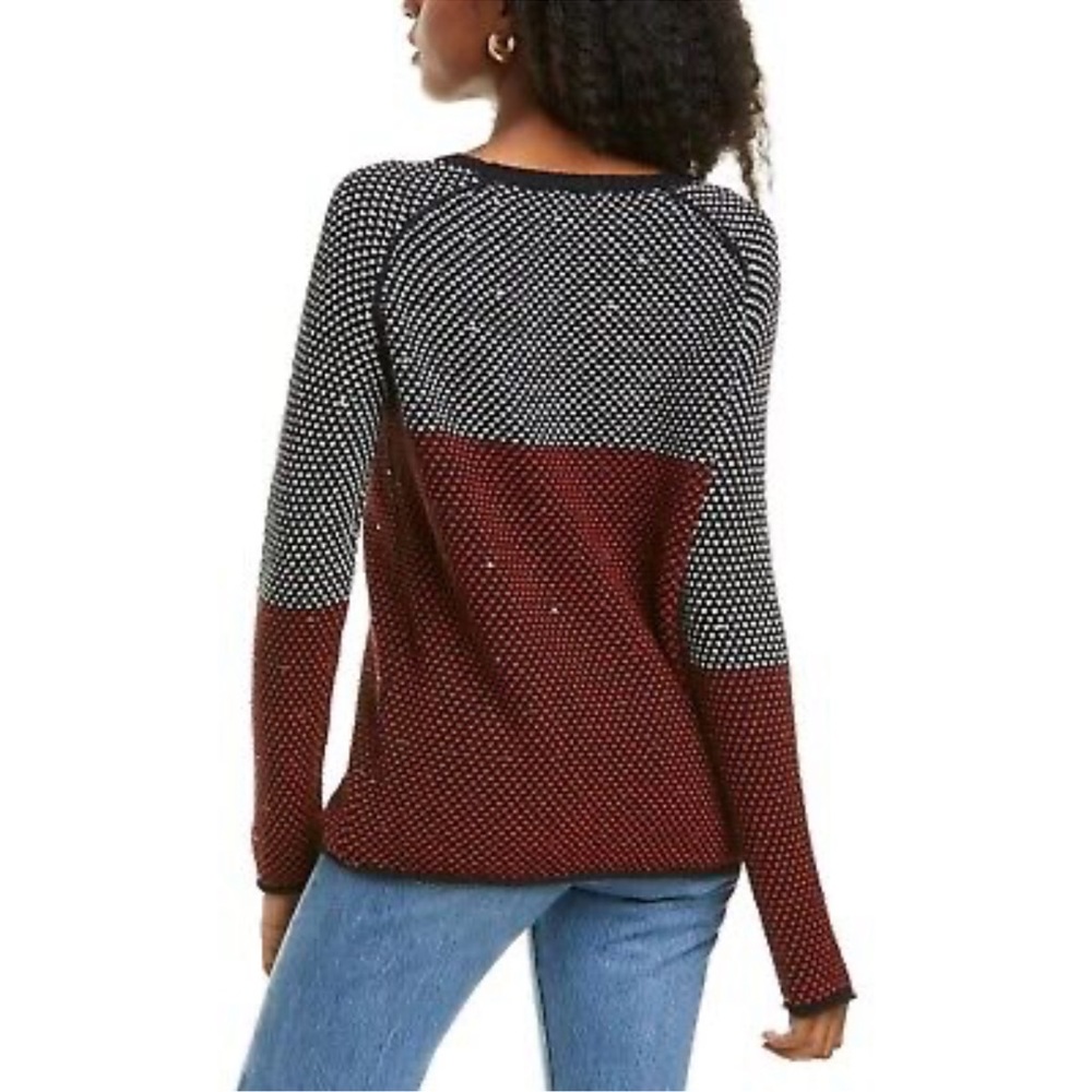 Lisa Todd Red Black & White Color Block Pullover … - image 3